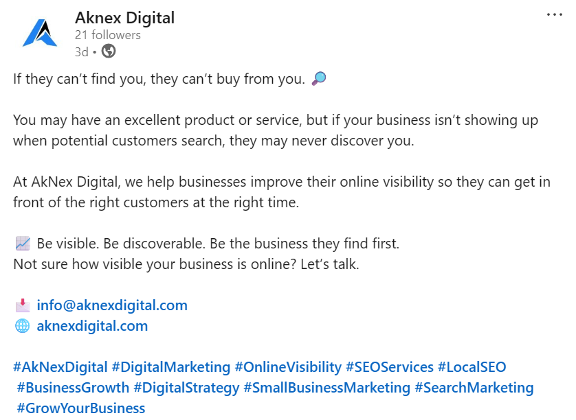 Example social caption with call to action and researched hashtags