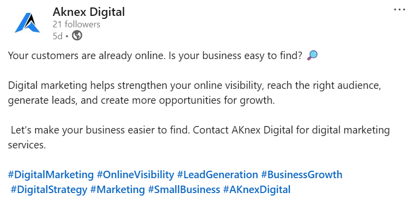 Example short-form social media caption and hashtags